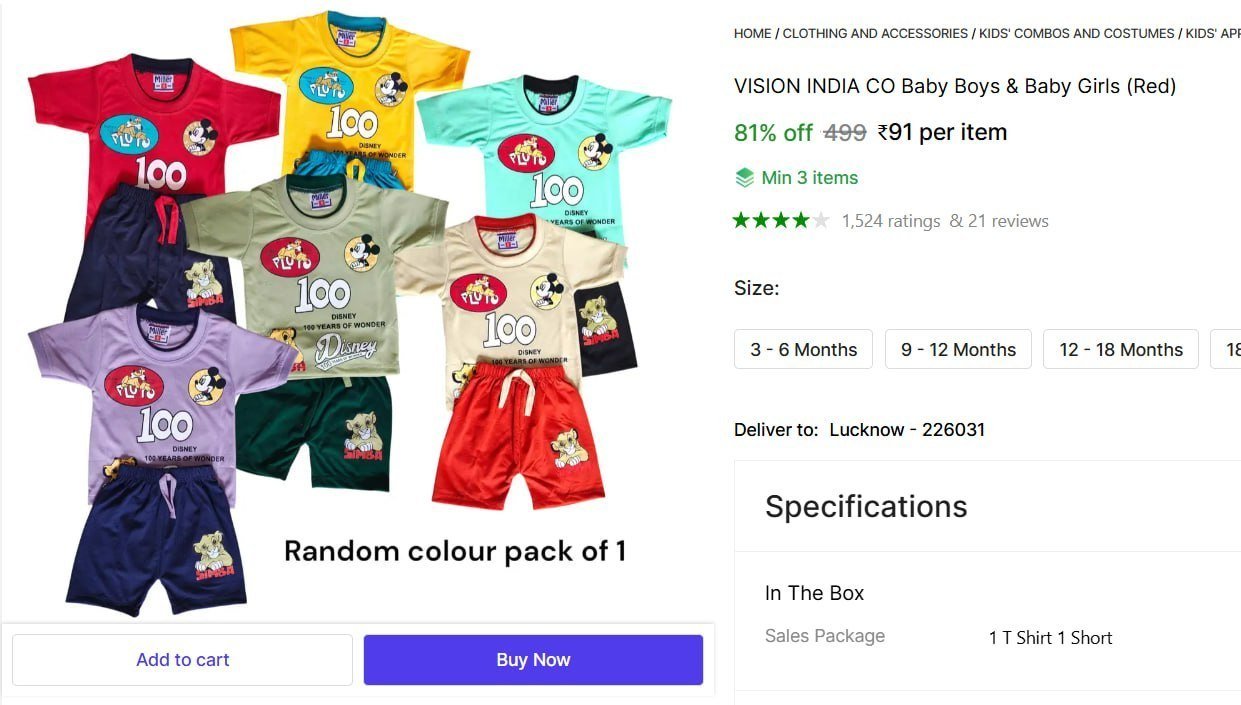 VISION INDIA CO Baby Boys & Baby Girls Price in India - Buy VISION INDIA CO Baby Boys & Baby Girls online at Shopsy.in
