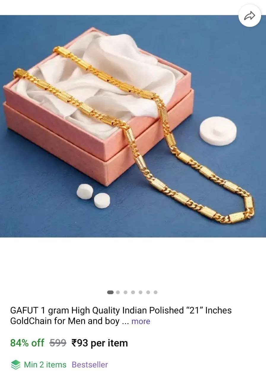 GAFUT 1 gram High Quality Indian Polished “21” Inches GoldChain for Men and boy Gold-plated Plated Copper Chain Price in India - Buy GAFUT 1 gram High Quality Indian Polished “21” Inches GoldChain for