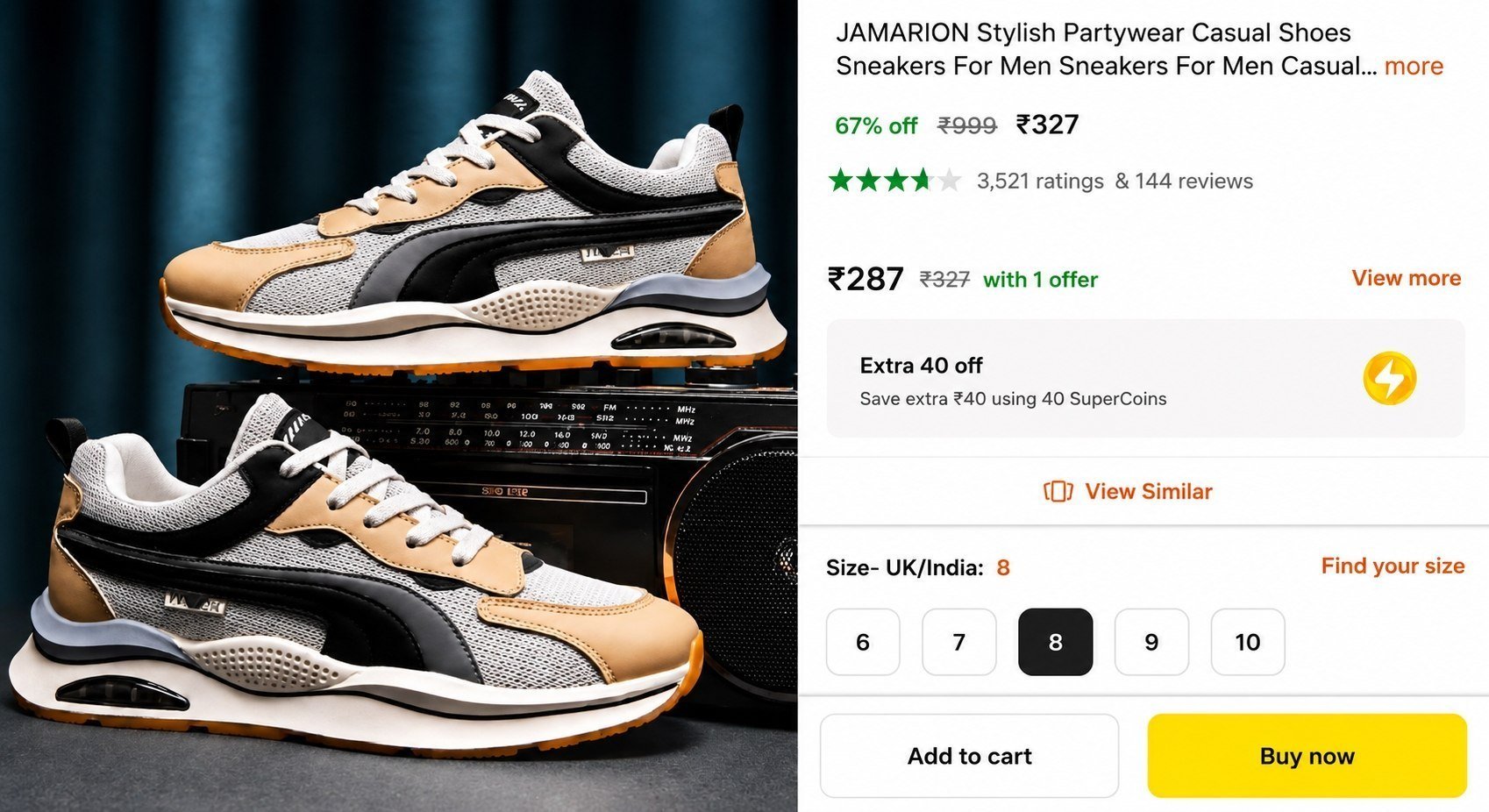 JAMARION Stylish Partywear Casual Shoes Sneakers For Men Sneakers For Men Casuals For Men Price in India - Buy JAMARION Stylish Partywear Casual Shoes Sneakers For Men Sneakers For Men Casuals For Men