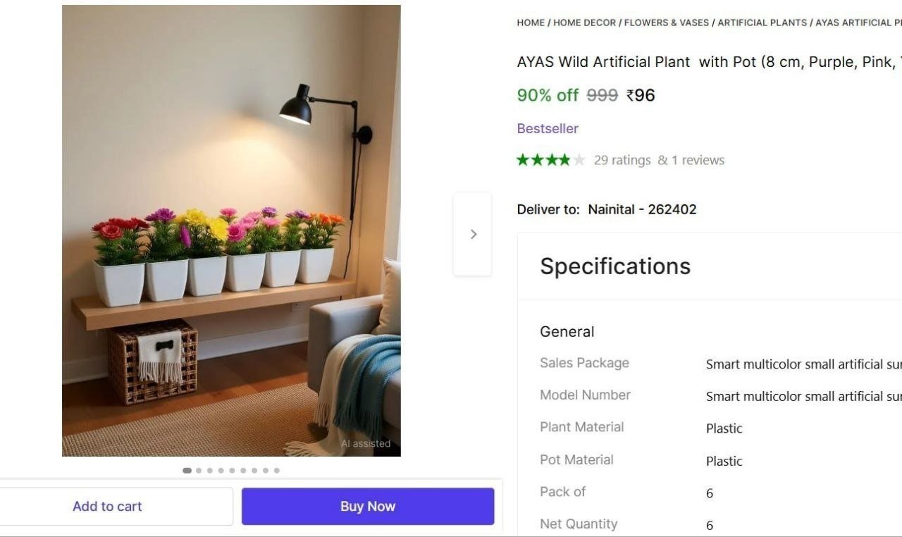 AYAS Wild Artificial Plant  with Pot Price in India - Buy AYAS Wild Artificial Plant  with Pot online at Shopsy.in