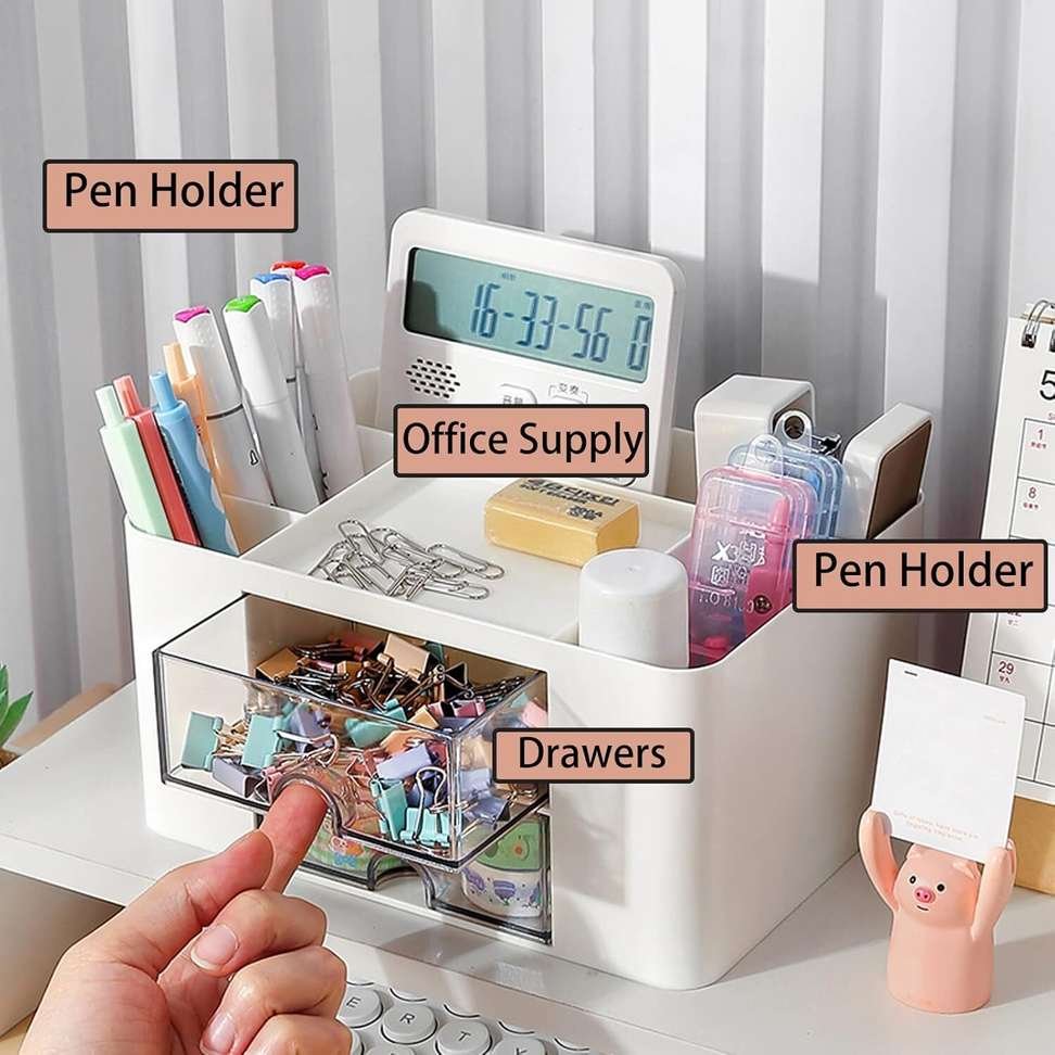 forewild 7 compartments plastic desk drawer organizer