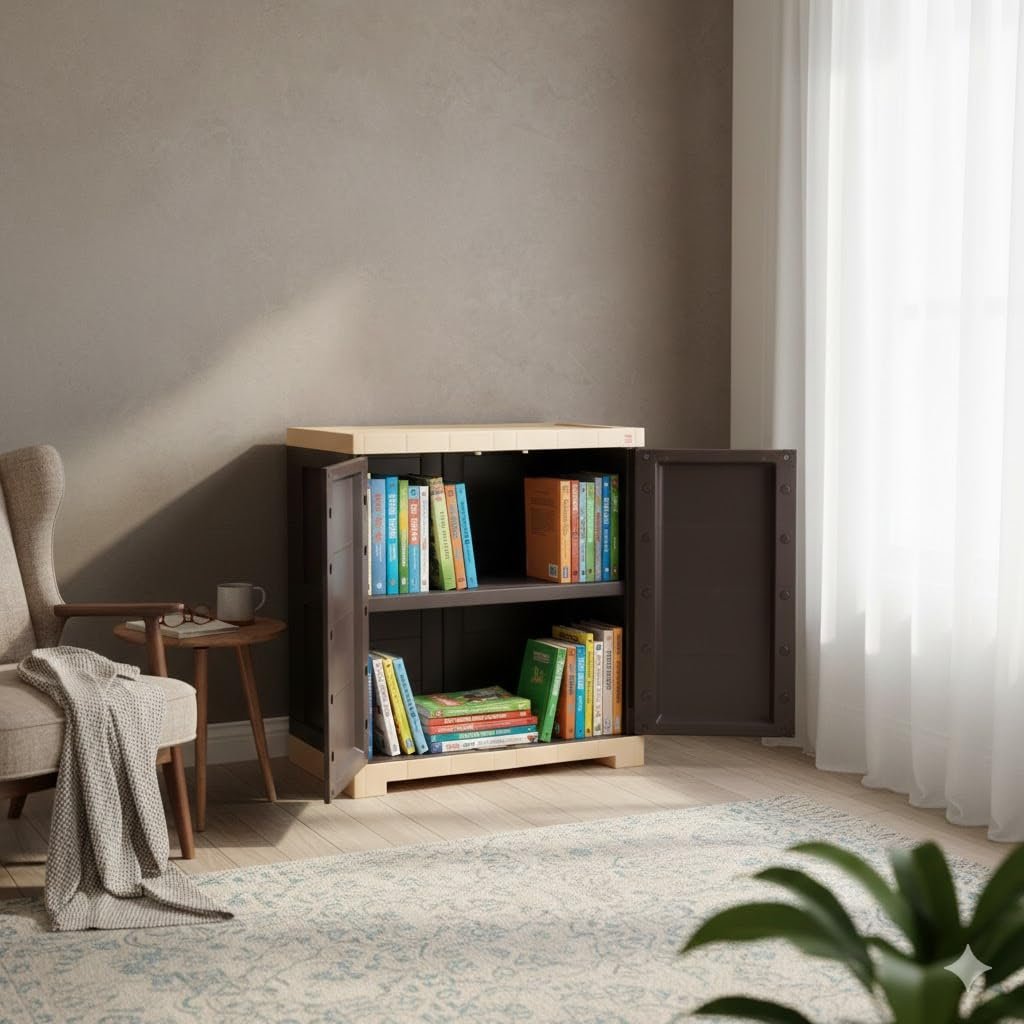 Bookshelf Dustproof Cupboard Multipurpose Organizer