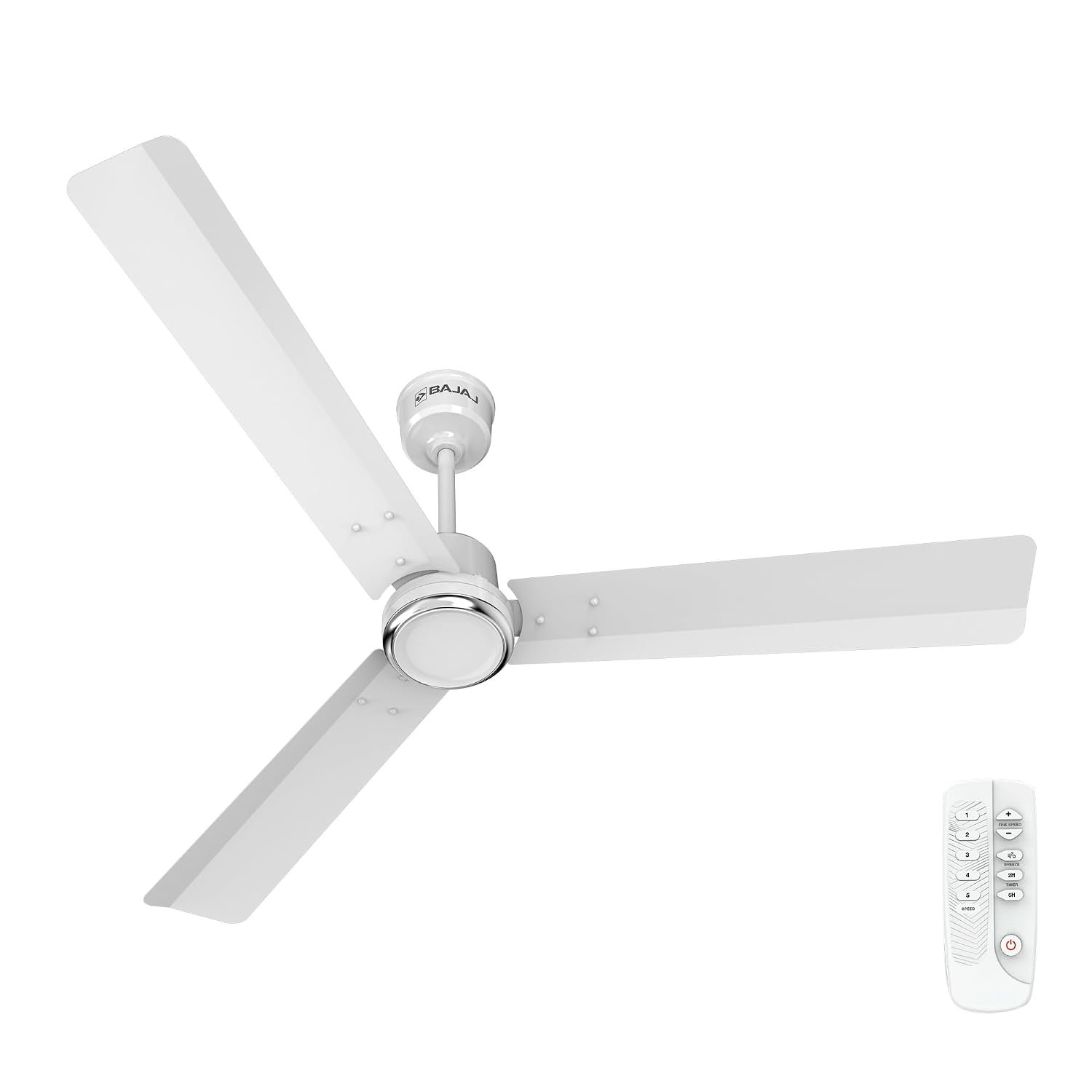 Bajaj Classico Sleek Plus 5S 1200MM (48”) BLDC Ceiling Fan with Remote | BEE 5 Star Rated Energy Efficient | Power Saving | Sleek Compact Design | High Air Delivery |2-Year Warranty |Base White