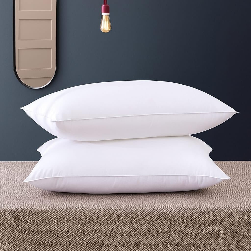 Microfiber Pillows Set 2, Soft Adjustable Pillow for Sleeping - 16 x 24 Inches - (2, King (U.K. Standard S0-2)(Blue, Pillow Sets of 2) (White, Pack of 2)