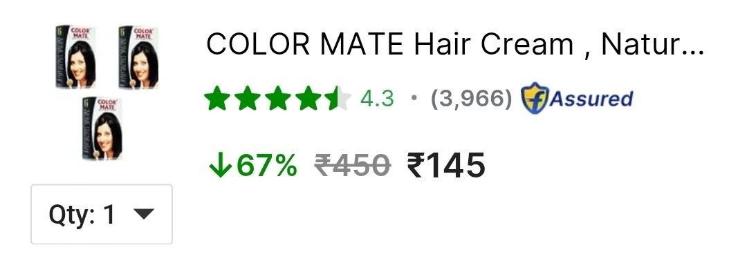 COLOR MATE Hair Cream , Natural Black - Price in India, Buy COLOR MATE Hair Cream , Natural Black Online In India, Reviews, Ratings & Features | Flipkart.com