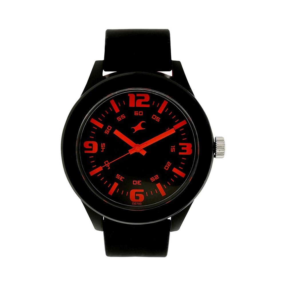 Fastrack Neon Quartz Analog Black Dial Black Silicone Strap Unisex Watch - NT38003PP13W