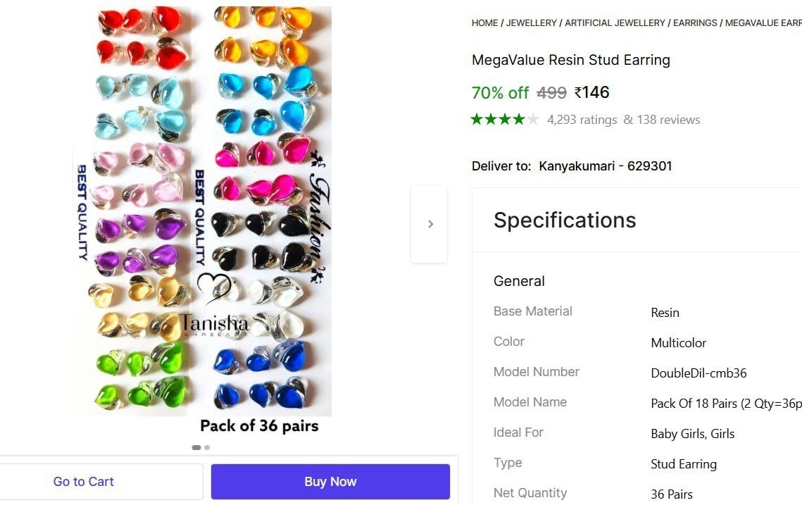 MegaValue Resin Stud Earring Price in India - Buy MegaValue Resin Stud Earring online at Shopsy.in