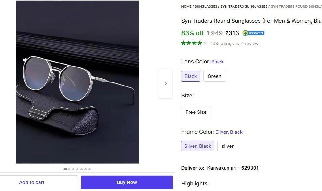 Buy Syn Traders Round Sunglasses Black For Men & Women Online @ Best Prices in India | Shopsy.in