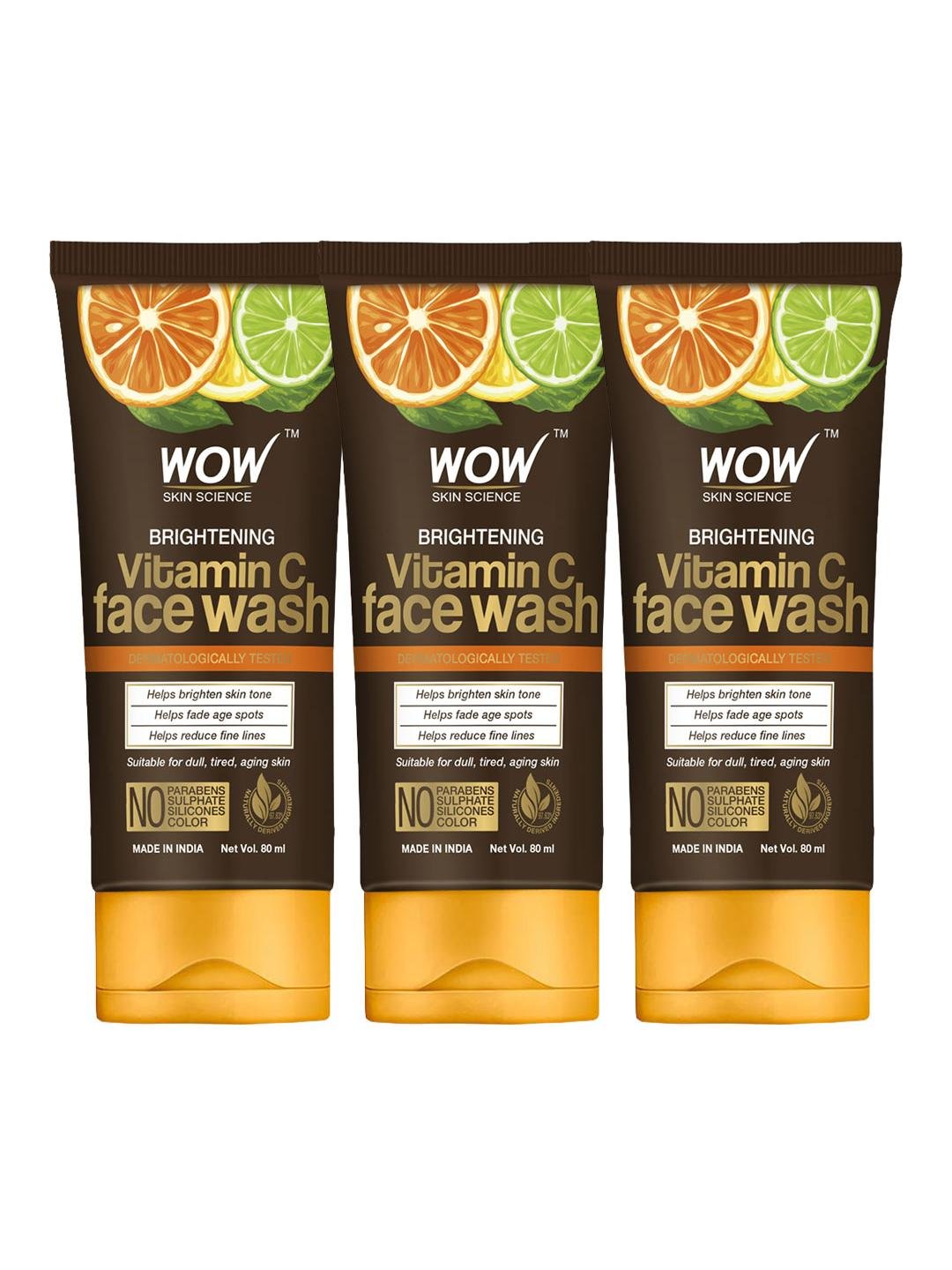 Buy WOW SKIN SCIENCE Set Of 3 Brightening Vitamin C & Niacinamide Face Wash   80ml Each -  - Personal Care for Unisex
