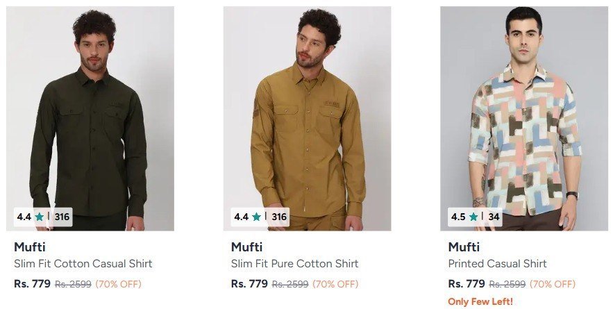 Buy Mufti Products Online in India | Myntra
