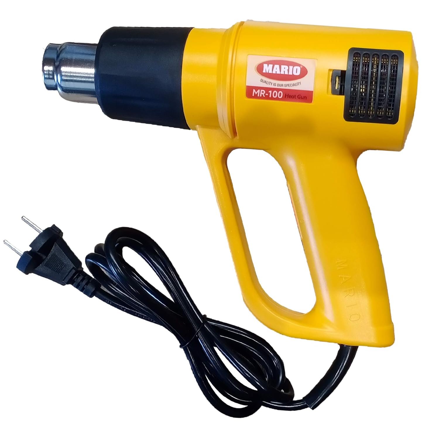MARIO Heavy Duty - Hot Air Heat Gun - 2 Speed Fan Heat Gun for High Temperature Use - Dual Settings Plastic - 1800 Watts - Yellow Color | Heat-Resistant Body, Ergonomic Grip & Overheat Protection 