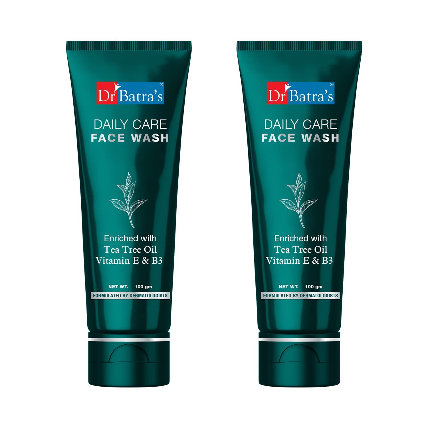 Dr Batra's Daily Care Face Wash with Tea Tree Oil, Vitamin E & B3 | Helps Cleanse, Nourish & Refresh Skin | Gentle Daily Face Cleanser for Clear, Healthy Looking Skin | Suitable for All Sk