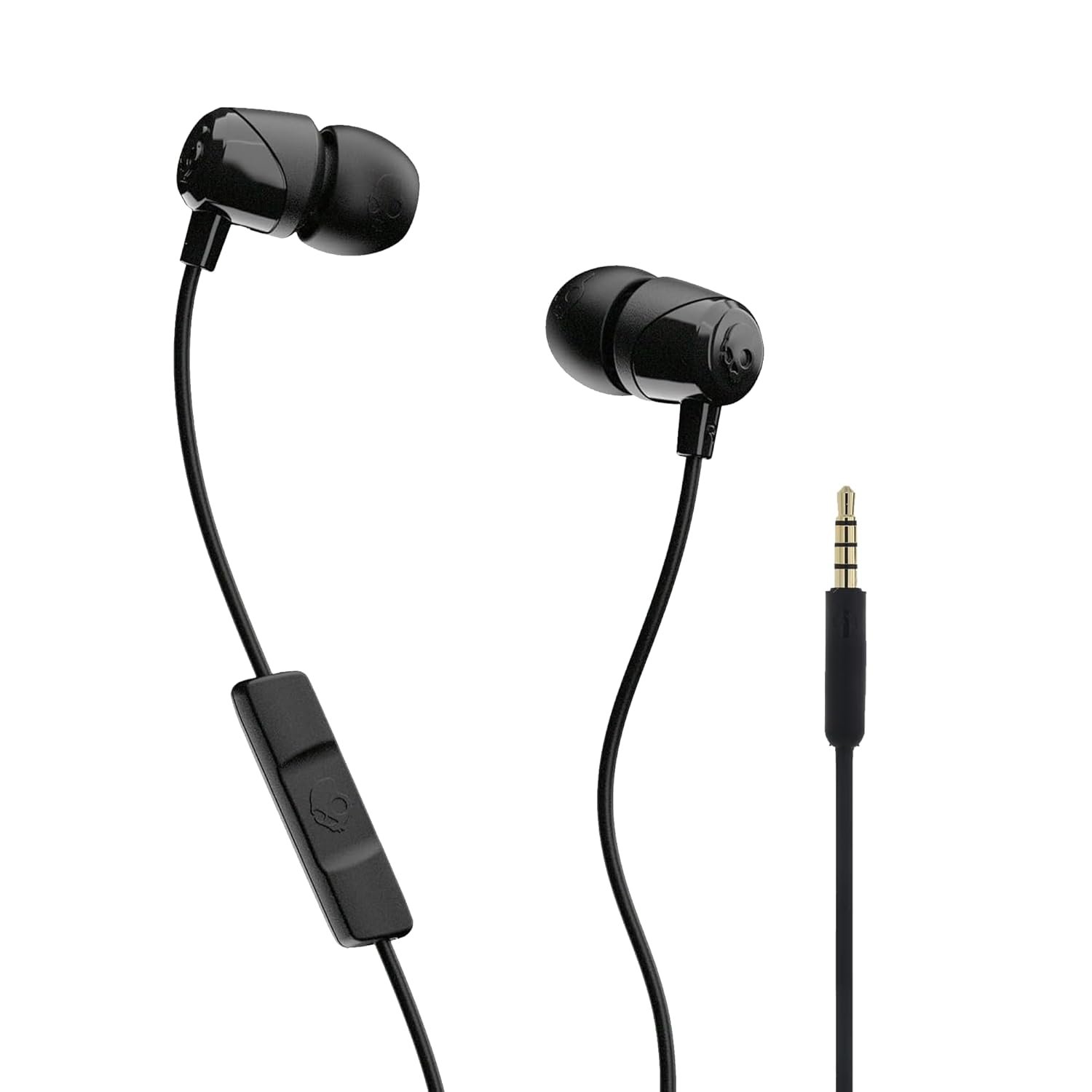 Skullcandy Jib in-Ear Wired Earbuds with Mic, 3.5mm Jack, Supreme Sound, Noise Isolation, Detachable Cable, Works with Phones, Laptops & PCs (Black)