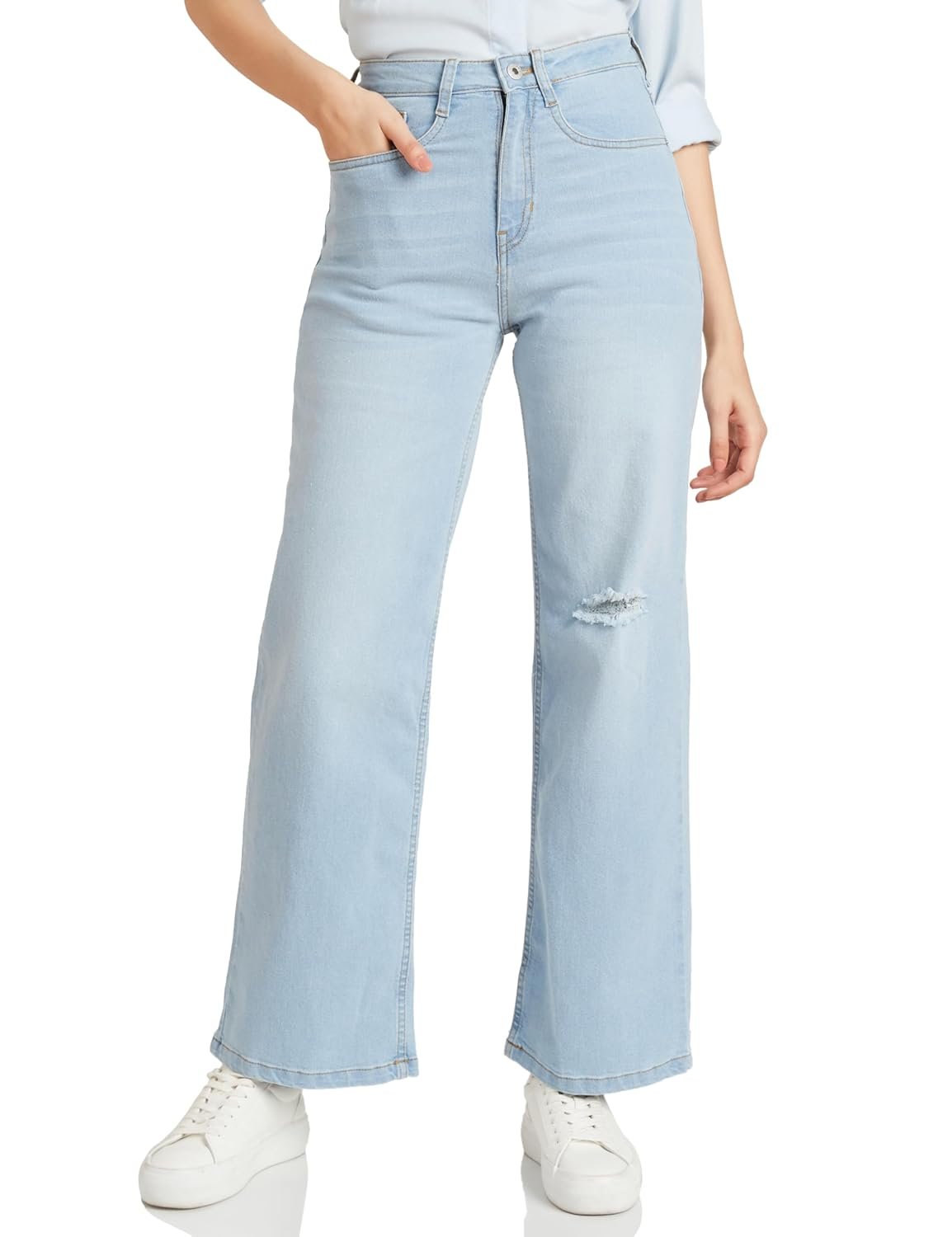 Amazon Brand - Symbol Women Wide Leg Jeans (High Rise | Full Length) (Available in Plus Sizes)