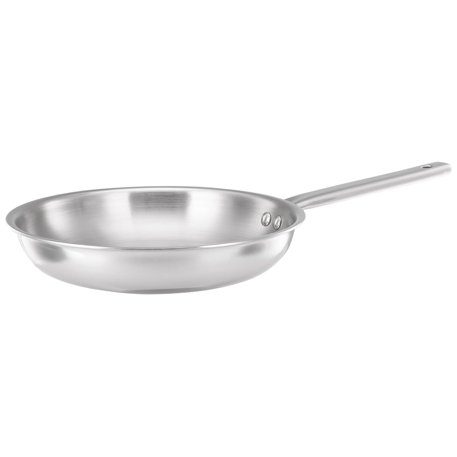 Amazon Brand - Solimo Triply Stainless Steel Frypan – 24 cm | 2.5 mm Thick Base | Even Heating | Induction & Gas Compatible | Scratch Resistant | Heavy Bottom | Non-Toxic Cookware