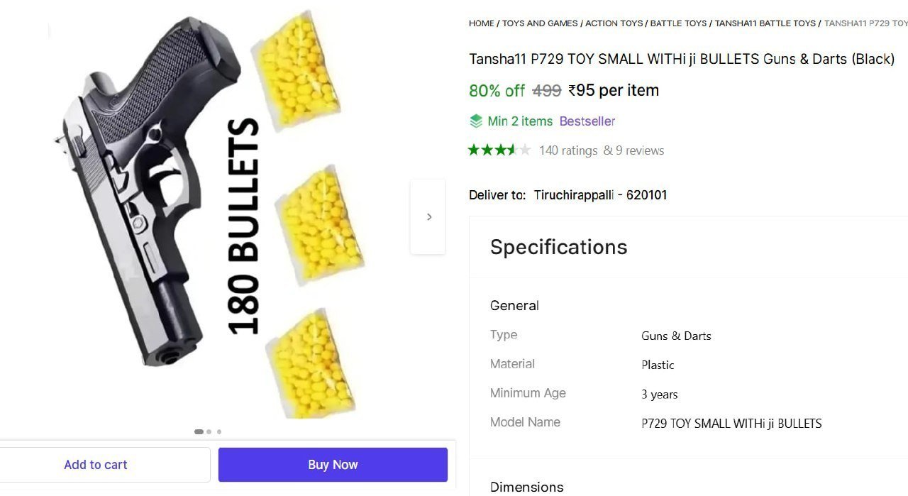 Tansha11 P729 TOY SMALL WITHi ji BULLETS Guns & Darts Price in India - Buy Tansha11 P729 TOY SMALL WITHi ji BULLETS Guns & Darts online at Shopsy.in