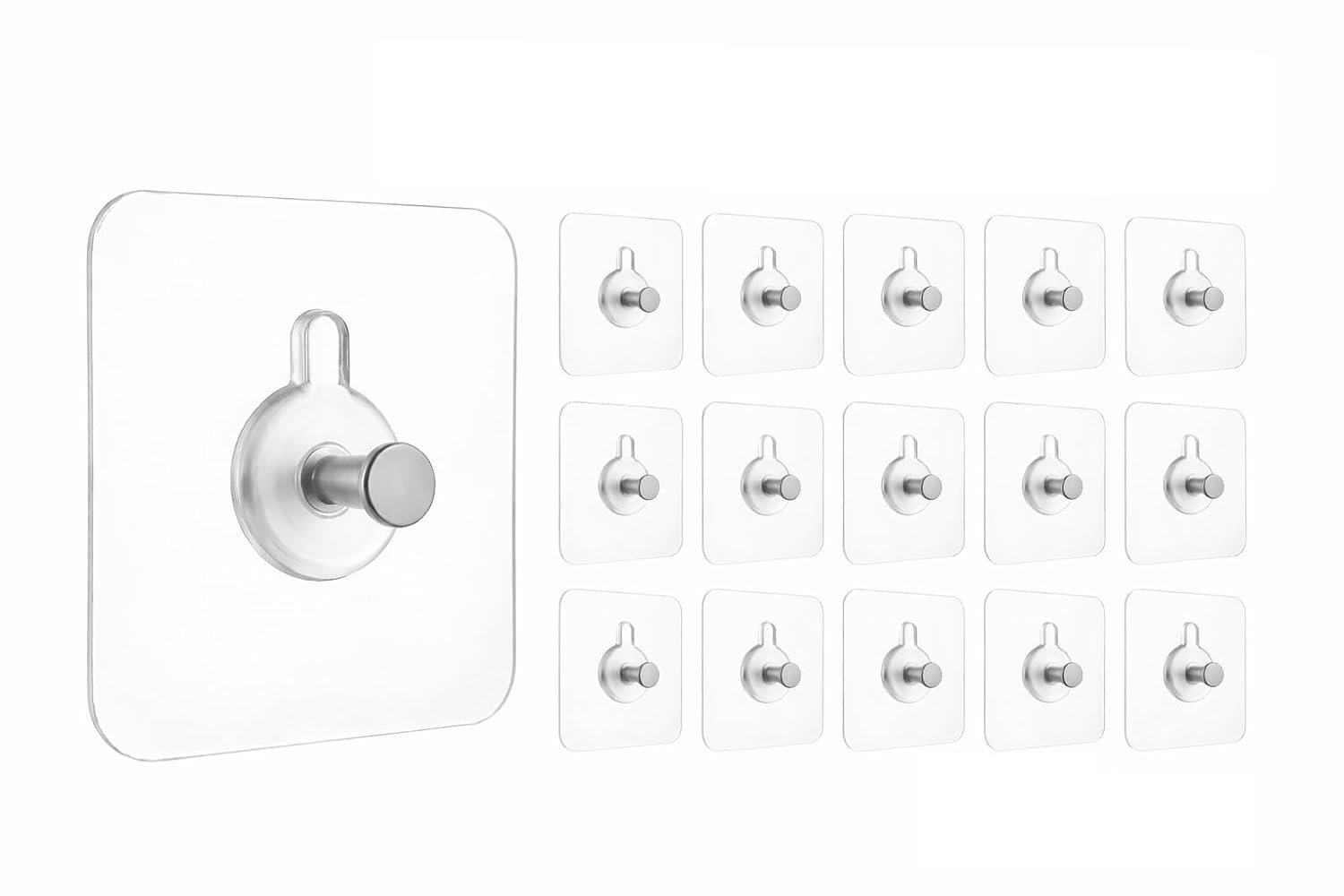 Zista 20 Pcs Self Adhesive Hooks for Secure Wall Hanging - Versatile 6mm Nail Hook for Photo Frames Hooks, Clocks, and More - Transparent, Heavy-Duty, No-Drill Solution