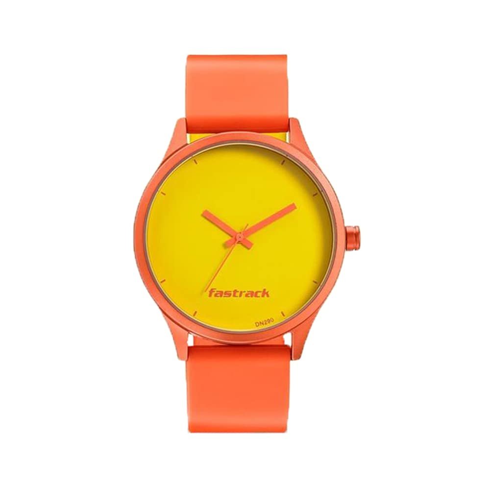 Fastrack Topicals Quartz Analog Yellow Dial Silicone Strap Unisex Watch-68031AP09