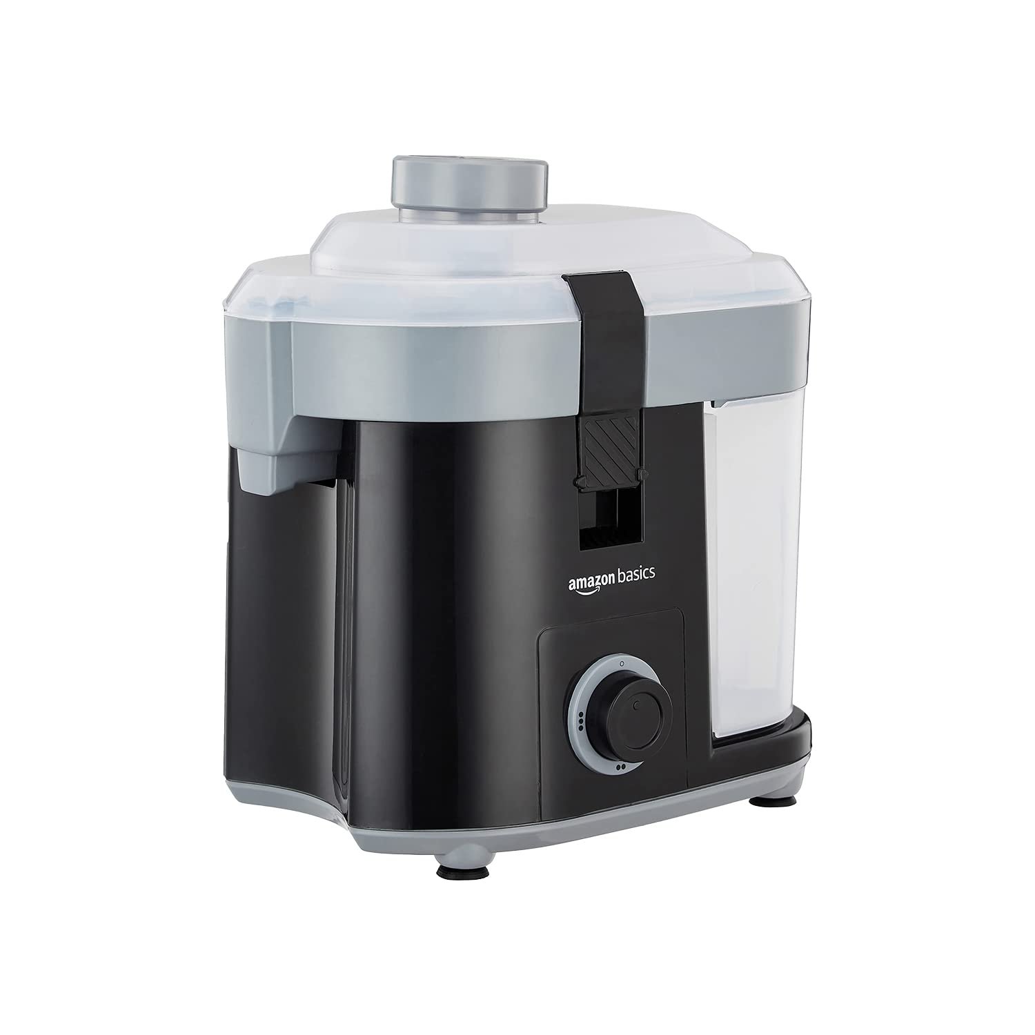 amazon basics 450 W CENTRIFUGAL JUICER WITH PUSHER | REMOVABLE PULP CONTAINER | SS MESH FILTER & 3 SPEED SETTINGS I FOR JUICING FRUITS | VEGITABLES & MORE | ISI-MARKED | BLACK 450 Watts