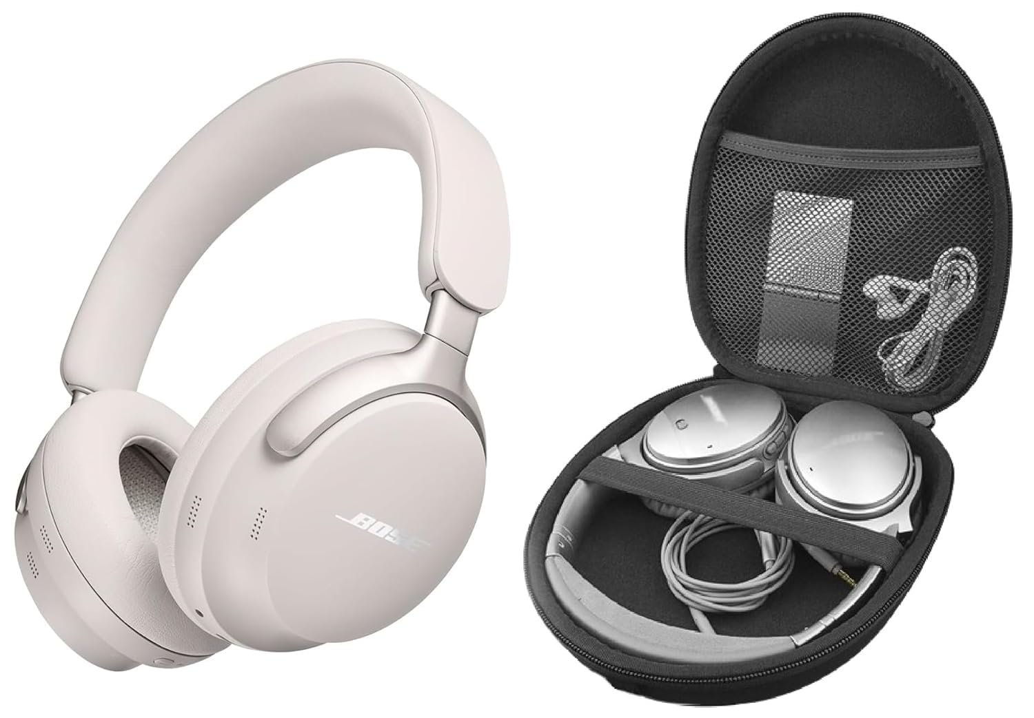 M.G.R.J® Portable Carrying Case Cover for Bose QuietComfort Ultra Bluetooth Headphones/Bose New QuietComfort Wireless Noise Cancelling Headphones (Hard|EVA|Black)