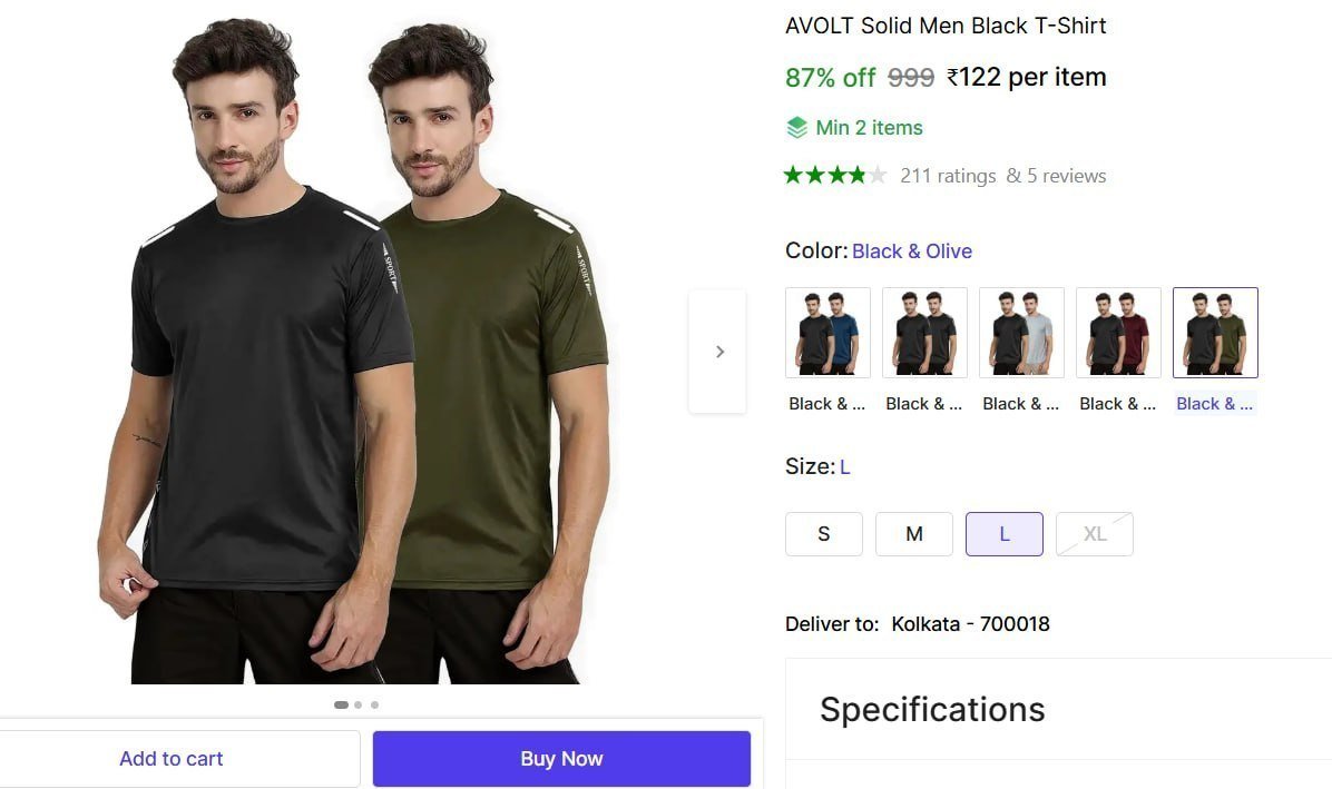AVOLT Solid Men Black T-Shirt Price in India - Buy AVOLT Solid Men Black T-Shirt online at Shopsy.in