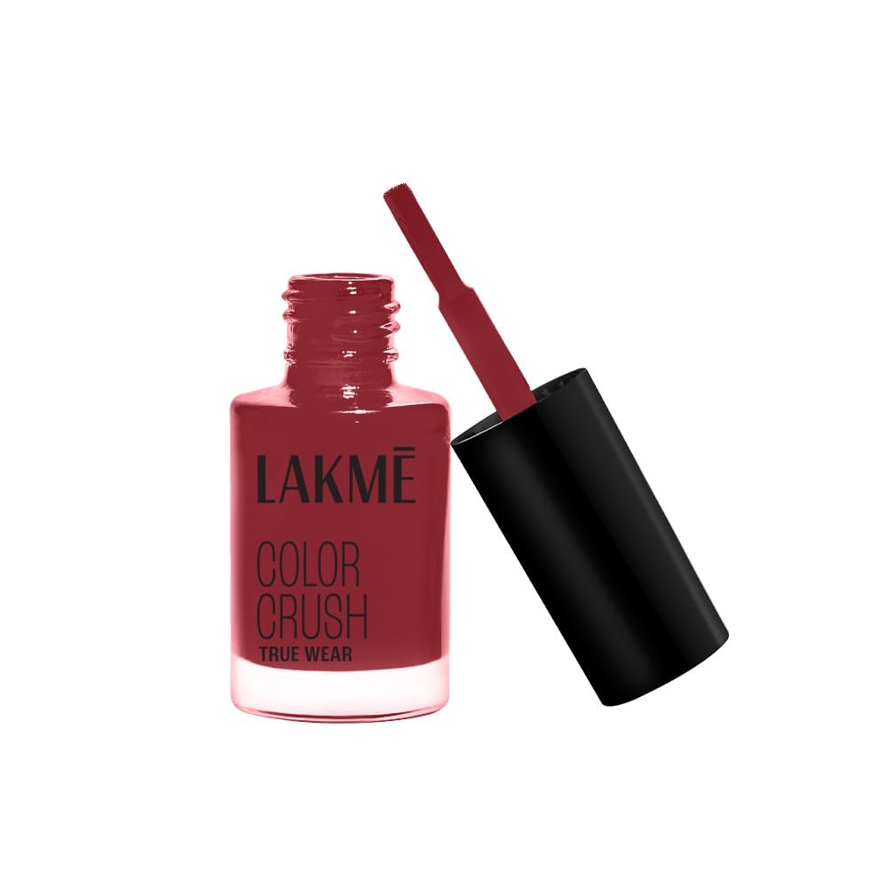 LAKMÉ True Wear Color Crush Glossy Finish Nail Polish, Long Lasting & Vibrant Nail Paint, 25, 6Ml