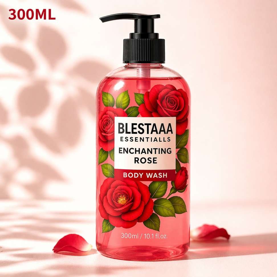 blestaaa essentialss rose body wash moisturizing nourishing bath gel