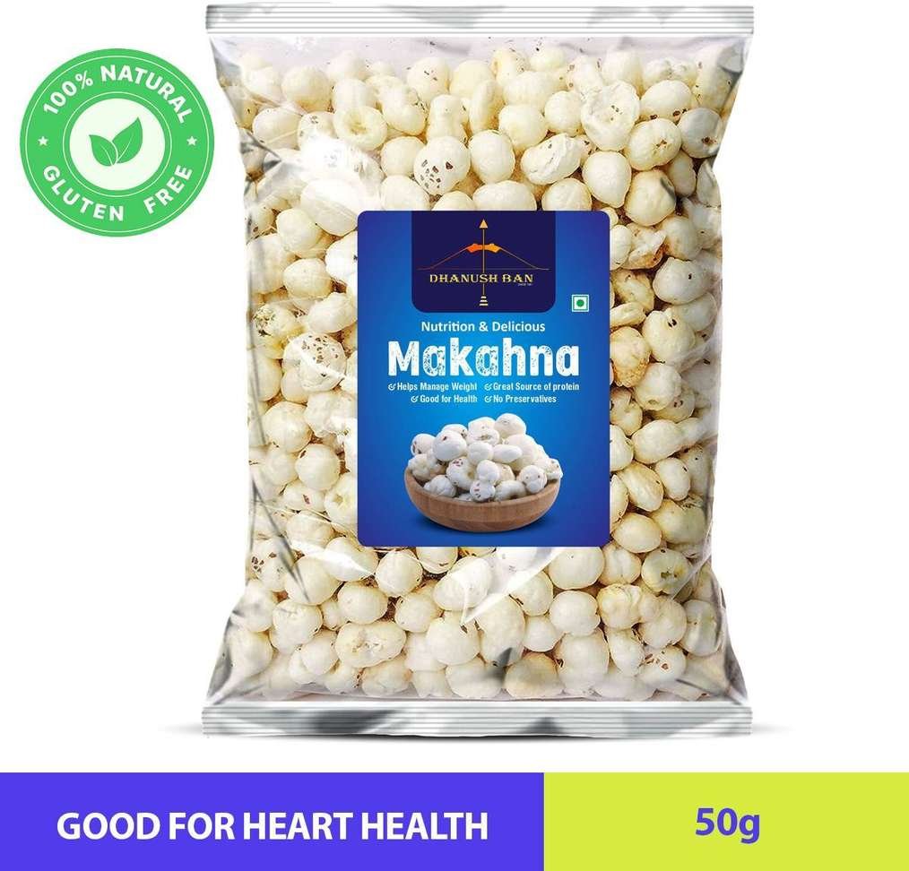 Dhanush Ban Regular Lotus Seed Pop / Gorgon Nut Puffed Kernels (Phool Makhana) 50g - Price in India - Buy Dhanush Ban Regular Lotus Seed Pop / Gorgon Nut Puffed Kernels (Phool Makhana) 50g - online at