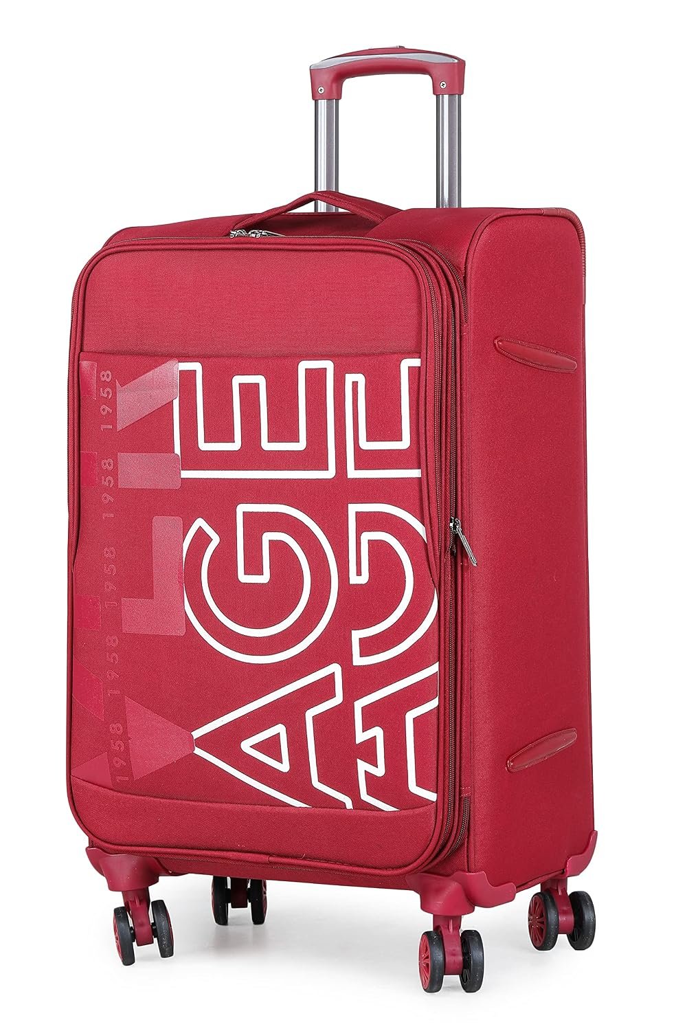 Verage Nevada 59 cm Soft-Sided Carry-On Cabin Size Expandable Suitcase 8 Wheel Spinner Luggage Trolley Bag (VRNVD1-20-RD)