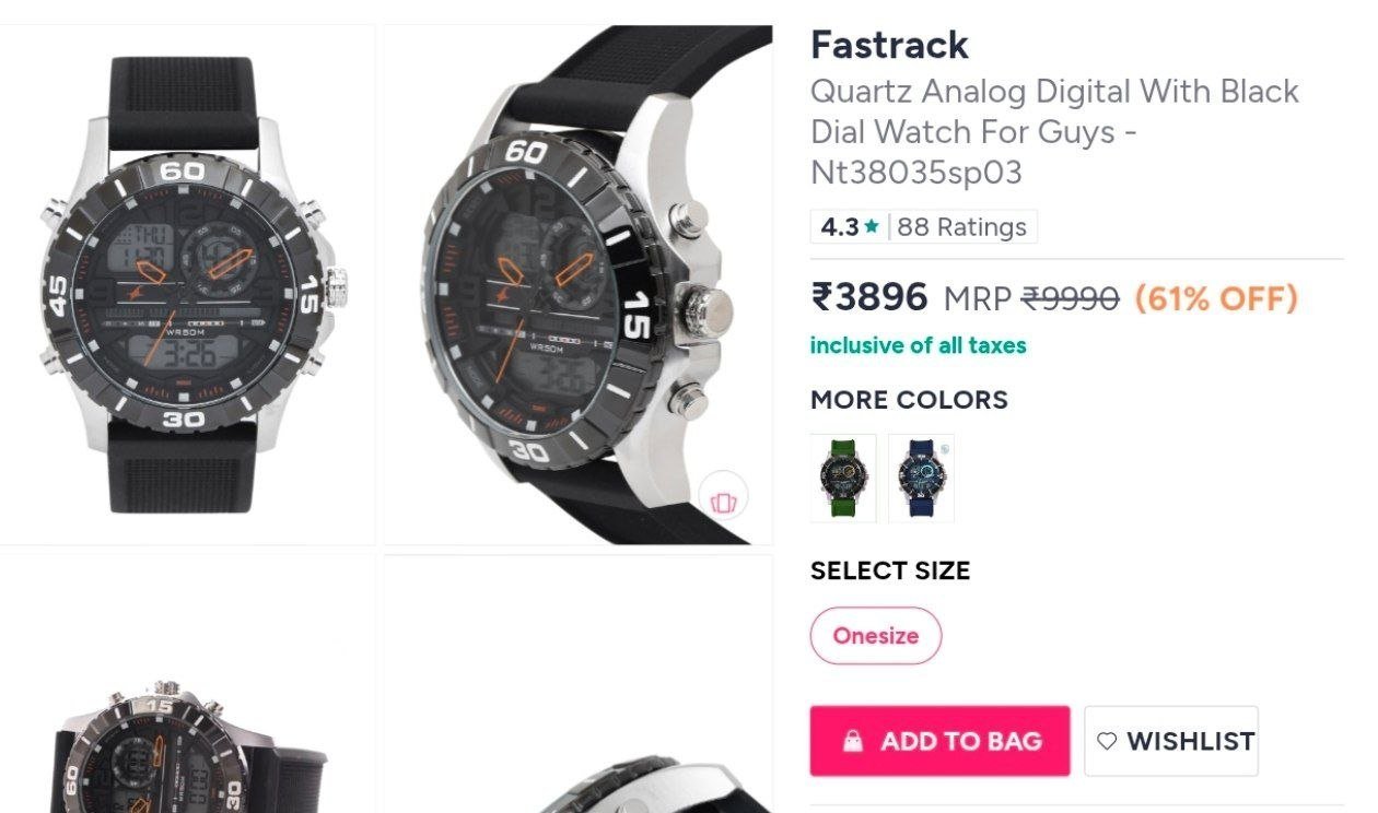 Buy Fastrack Quartz Analog Digital With Black Dial Watch For Guys   Nt38035sp03 -  - Accessories for Men