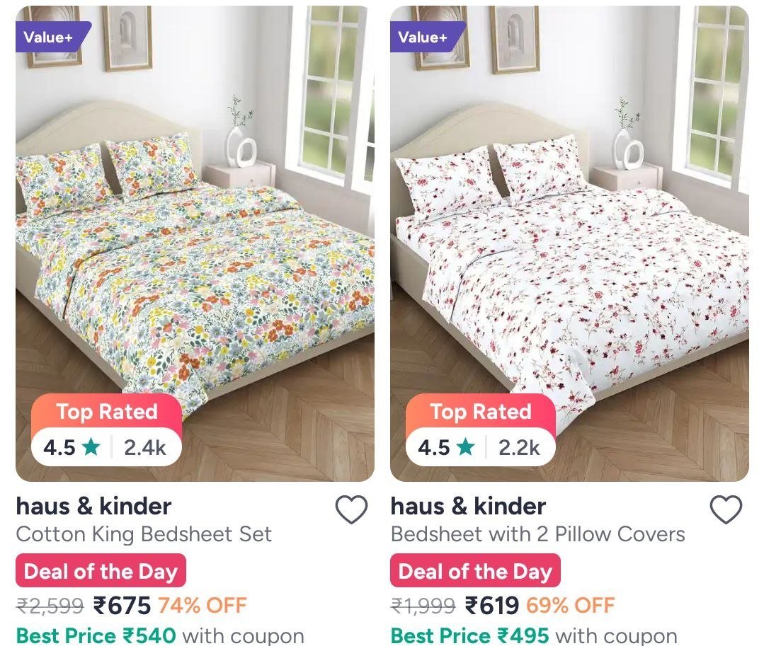 Bedsheets - Buy Single & Double Bedsheets (चादर) Online | Myntra