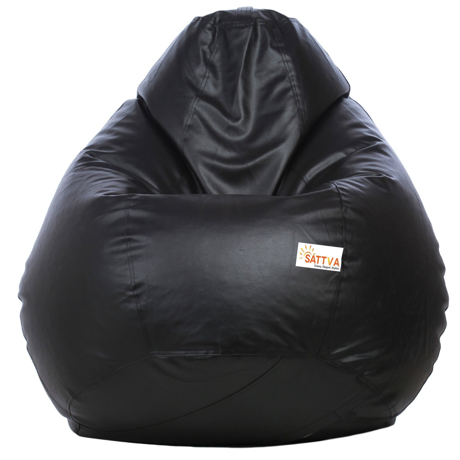 Sattva Classic Bean Bag Cover (Without Beans) for Living Room XXL Size - Black