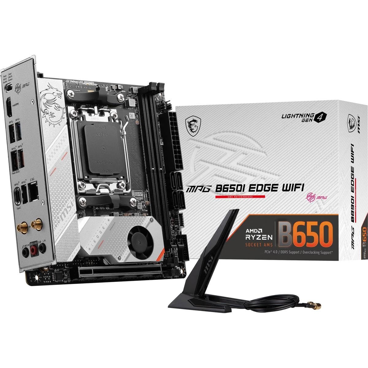 MSI MPG B650I Edge WiFi Gaming Motherboard (AMD AM5, Mini ITX, DDR5, PCIe 4.0, M.2, SATA 6Gb/s, USB 3.2 Gen 2, HDMI, AMD Ryzen 7000 Series Desktop Processors)