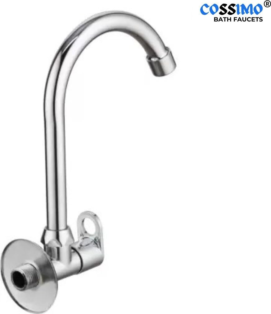 COSSIMO SmartBuy Stainless Steel Orio Sink Cock with Wall Flange - Set of 1