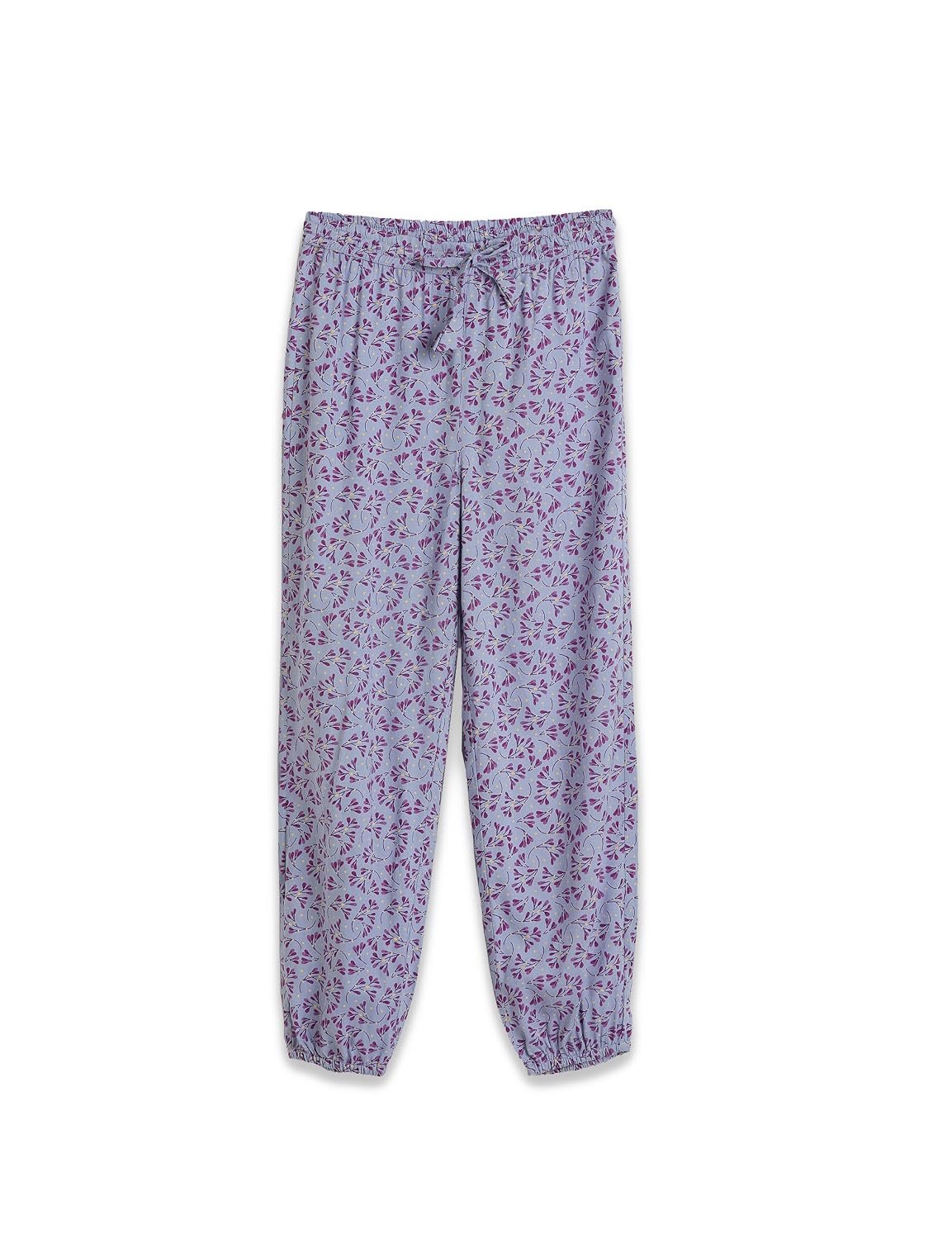 Amazon Brand - Symbol Girls Relaxed Fit Printed Rayon Jogger Pants | Elasticated Waistband | Age 2-14 Years