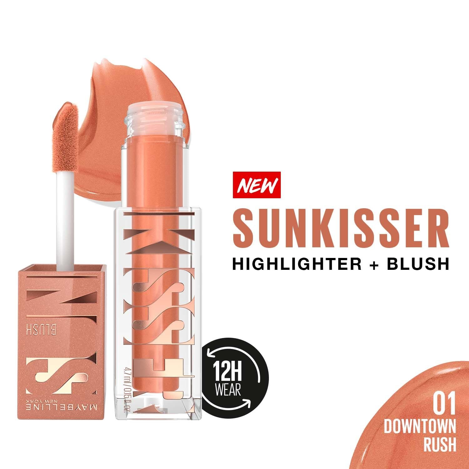 Maybelline New York Sunkisser Highlighter + Blush, 01 Downtown Rush | 4.7 g