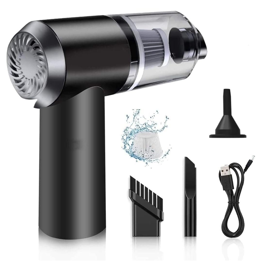 Generic 3IN1 Portable Car Vacuum Cleaner with Blower | USB Rechargeable Wireless Handheld Car Vacuum Cleaner Traveling,Portable,Rechargeable for Sofa,Home,car,etc