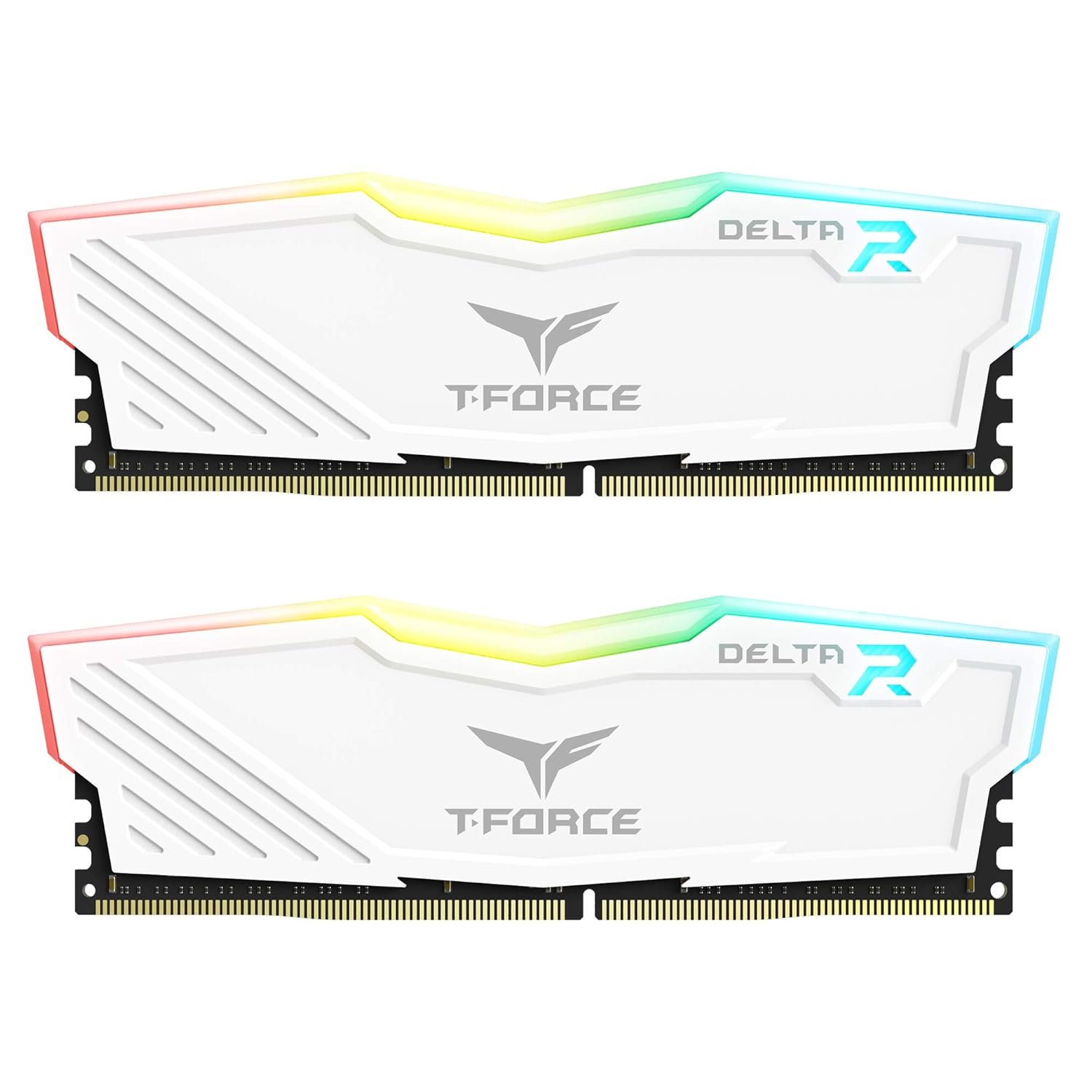 TeamGroup T-Force Delta RGB 2x8GB 3200MHz (3200MT/s) CL16 White, 16GB DDR4 RAM Kit, Desktop Gaming Memory, Metal Heatsink, ARGB Sync, XMP 2.0, for Intel/AMD CPU, High Performance Low Latency Module