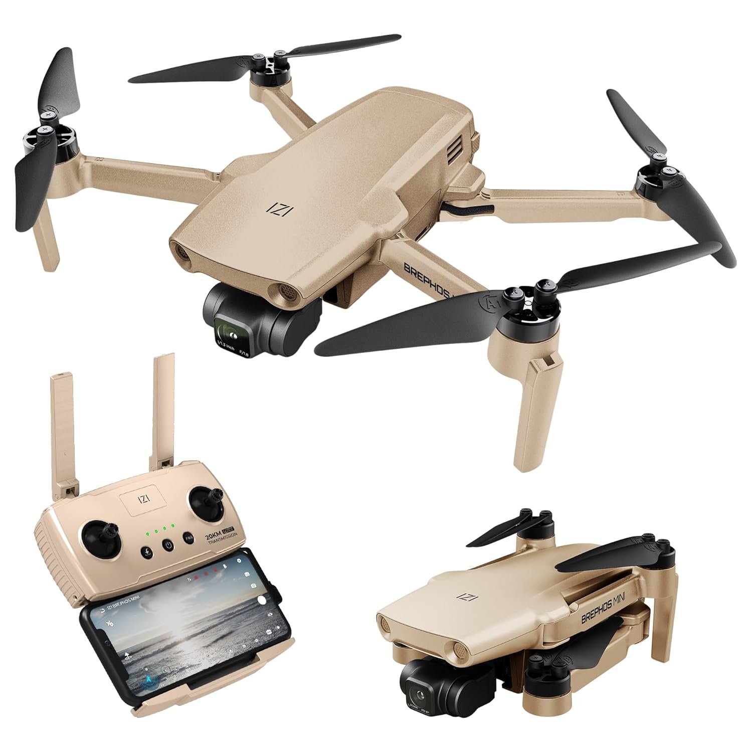 IZI Brephos Mini Nano Drone with 4K HDR Camera, Weighing Under 249g, 20km IZI R7 Transmission, True Vertical Shooting, Advanced Tracking & Smart Return-to-Home for Travel, Aerial Photography &