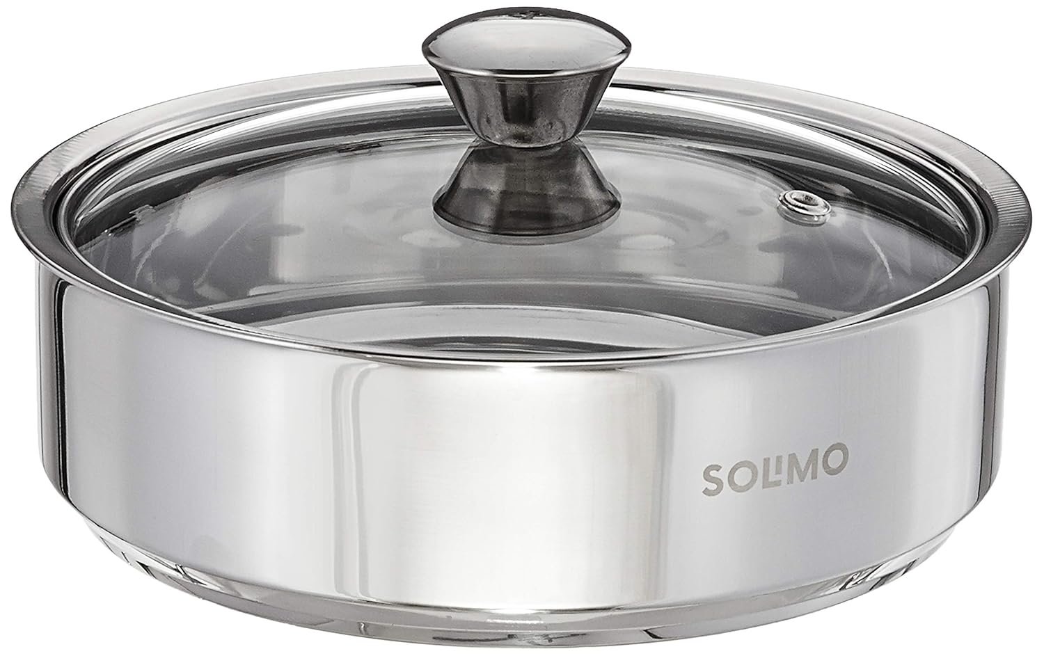 Solimo Stainless Steel Insulated Solid Roti Server, 1.2 L, Silver
