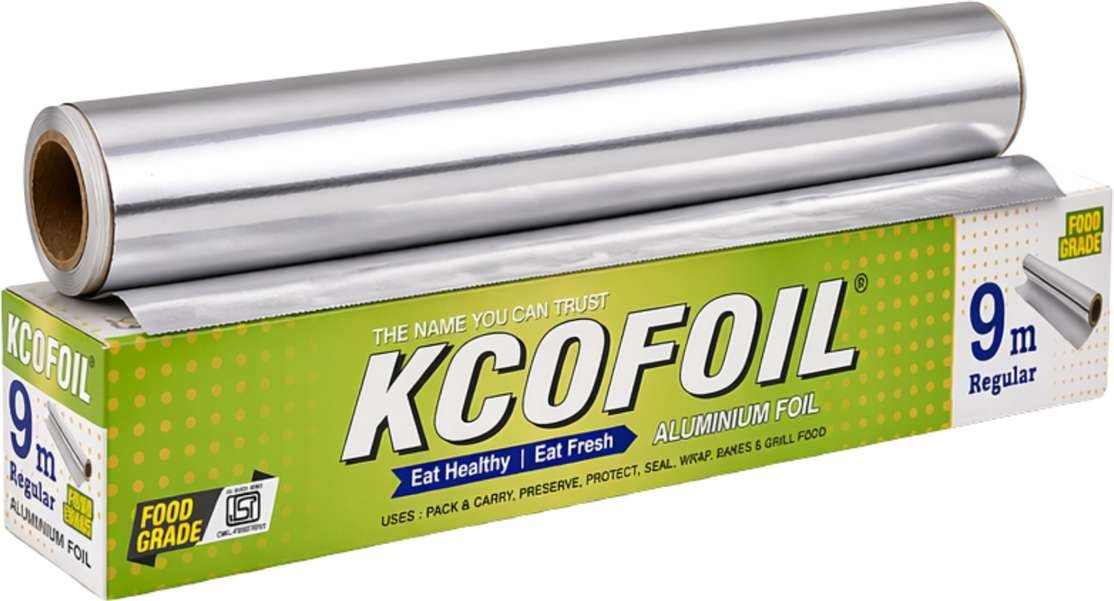 kcofoil aluminium foil roll paper 9mtr pack 1