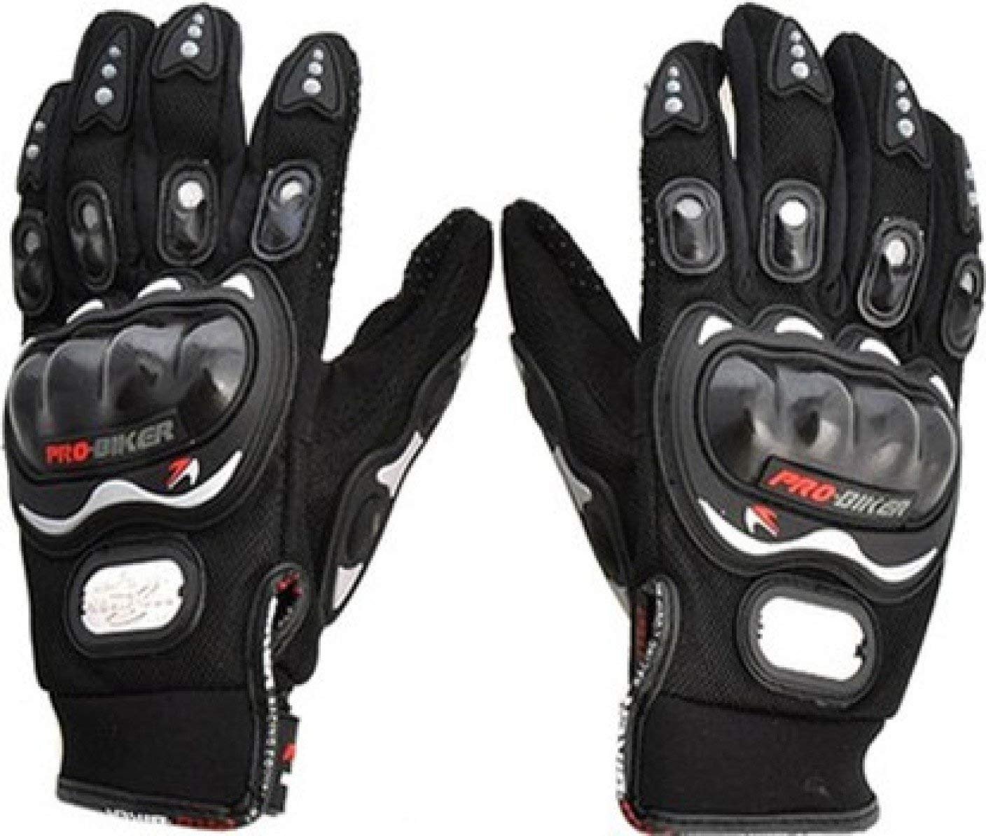 Probiker Protective Full Finger Gloves Anti-Skid Surface Breathable Bike Riding Glove for Motorcycle, Cycling, Climbing Mountaineering and Hiking (Black, M)