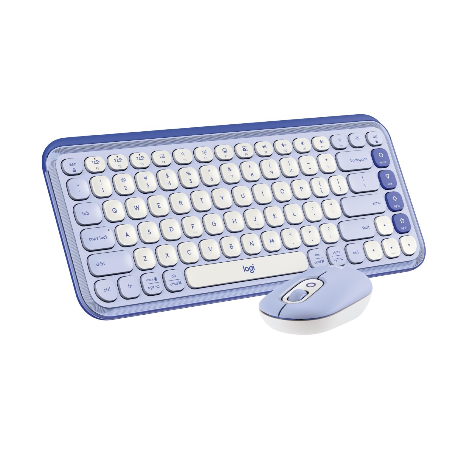 Logitech POP ICON Combo, Bluetooth Keyboard and Mouse Combo, Comfortable Typing, programmable Keys and Buttons, Quiet clicks, Easy-Switch up to 3 Devices - Lilac