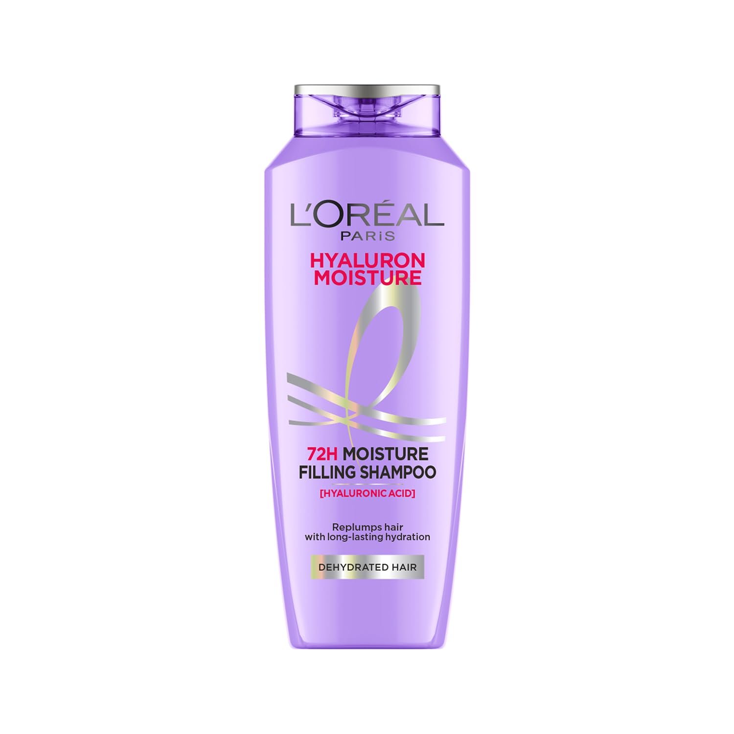 L'Oreal Paris Moisture Filling Shampoo, With Hyaluronic Acid, For Dry & Dehydrated Hair, Adds Shine Bounce, Hyaluron 72H, 340Ml