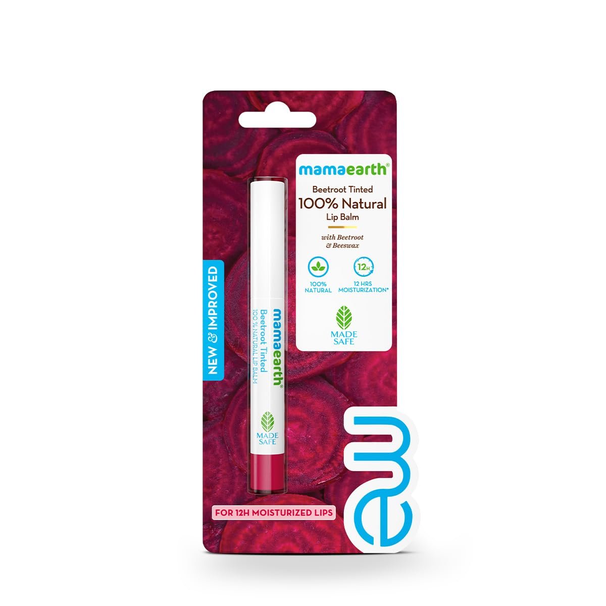 Mamaearth Beetroot Tinted 100% Natural Lip Balm with Beetroot & Beeswax for 12h Moisturized Lips - 2 g | 100% Natural Formula which Provides 12H Moisturization* | Free From Harmful Chemicals &