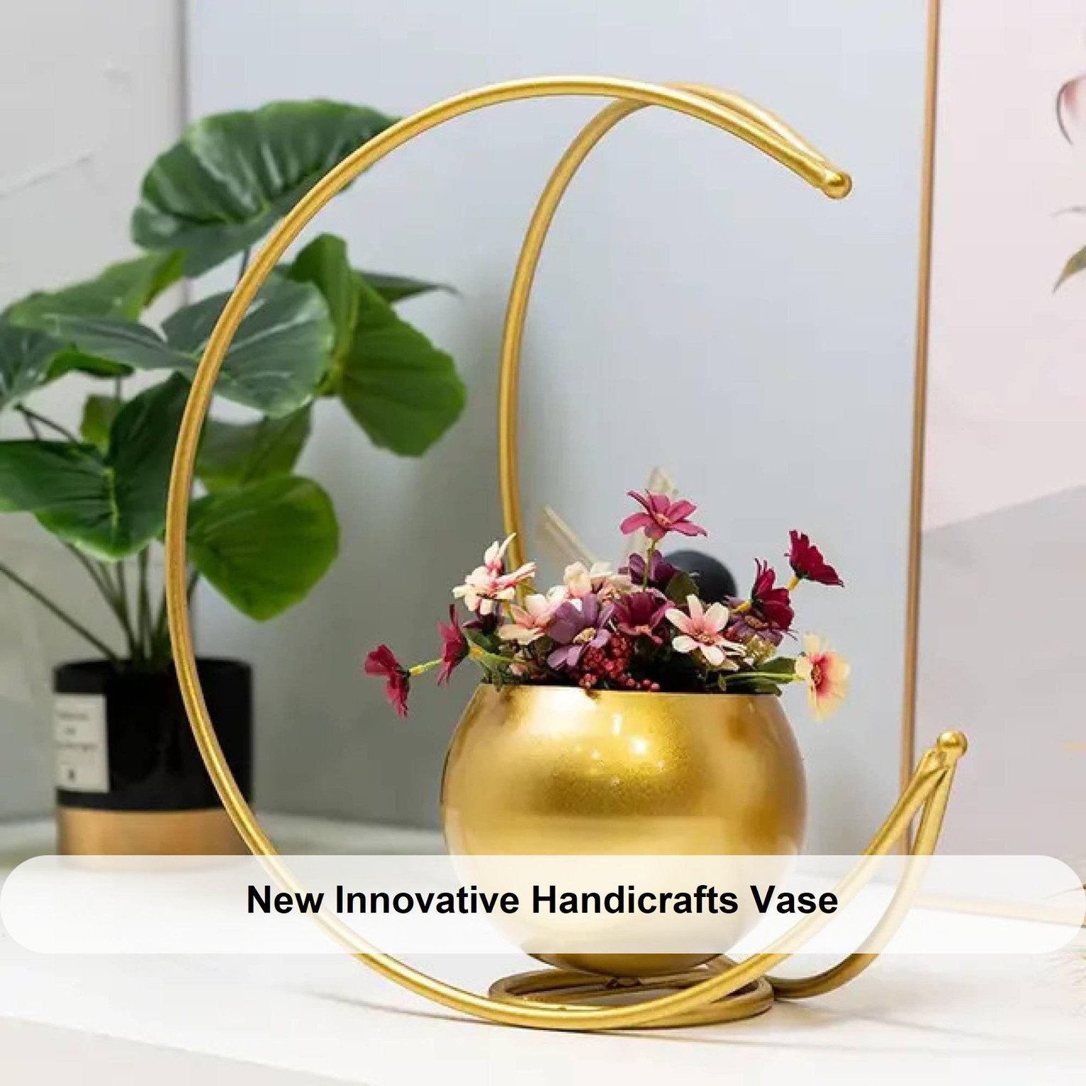 new innovative handicrafts creative metal geometric home designer vase iron
