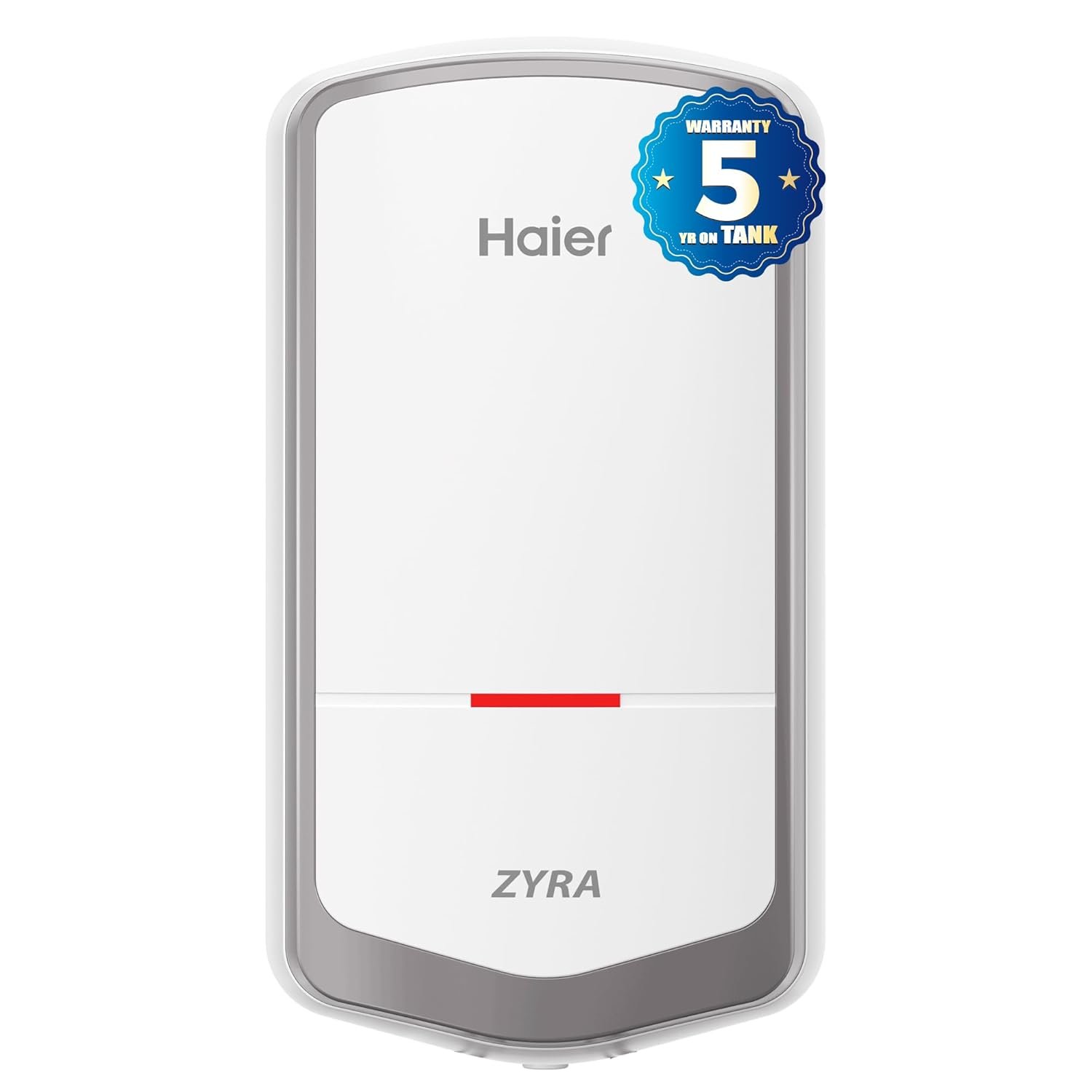 Haier ZYRA 5.5 Litre Instant Water Heater, 3000W Instant Geyser for Bathroom & Kitchen, 5-Year Tank Warranty, Rust Proof Body, Fast Heating, Advance SS Tank, Copper Heating Element, Wall Mount Whi