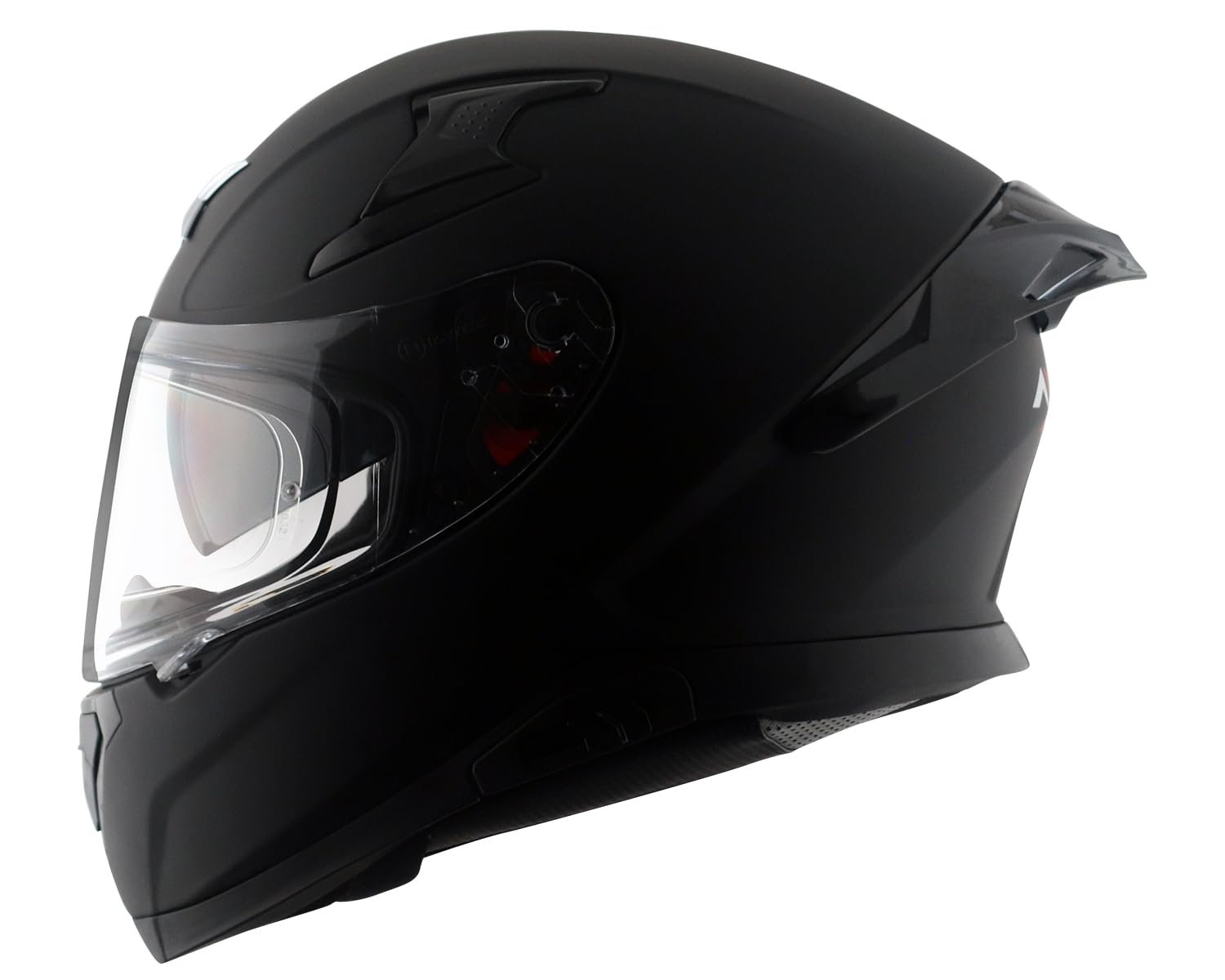 Axor Apex Solid ISI ECE DOT Certified Matt Black Full Face Dual Visor Helmet for Men and Women with Pinlock Fitted Outer Clear Visor and Inner Smoke Sun Visor Dull Black(L)