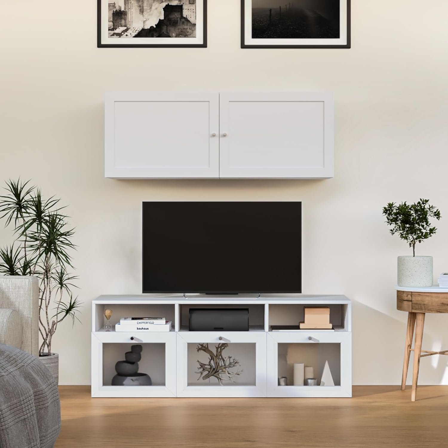Home Centre | Soho Small TV Unit | Engineered Wood, Multipurpose Cabinet | White | 1 Year Warranty