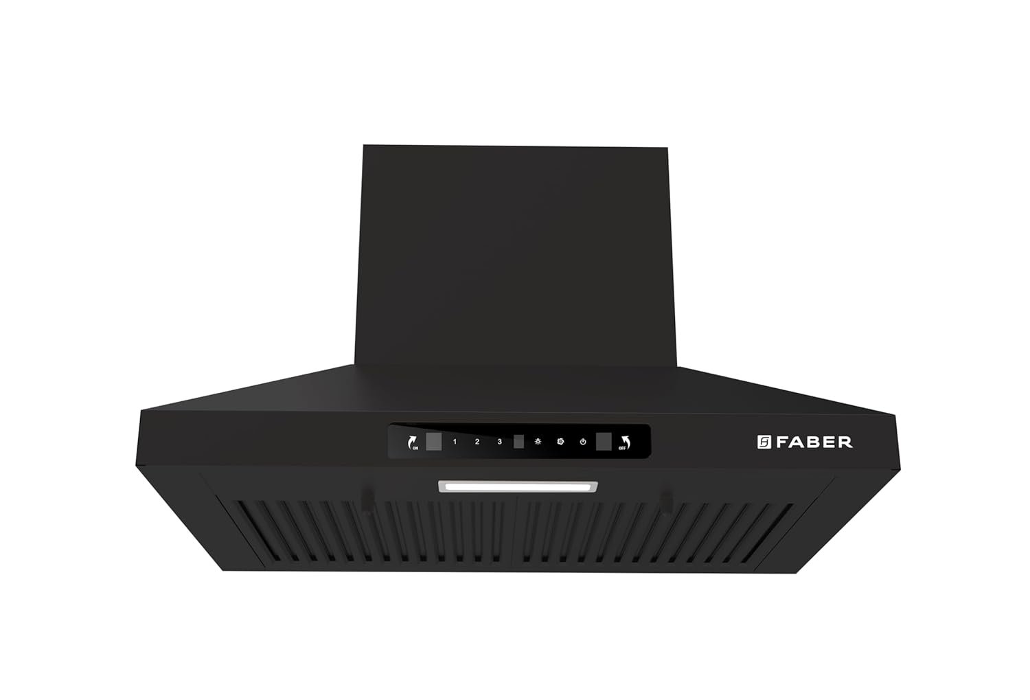 Faber Pluto 60 cm 1000 m³/hr Wall Mounted Kitchen Chimney | Baffle Filter | Touch Control | LED Lights | 1 Year Comprehensive Warranty and 12 Years on Motor | Black | HOOD PLUTO SENSOR TC BF BK IN 60